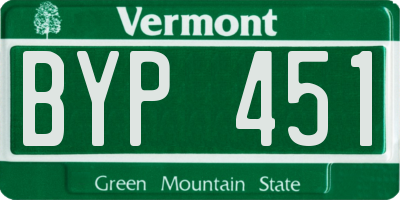 VT license plate BYP451