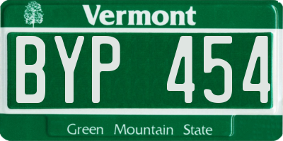 VT license plate BYP454