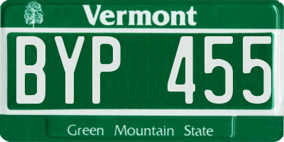 VT license plate BYP455