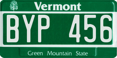 VT license plate BYP456