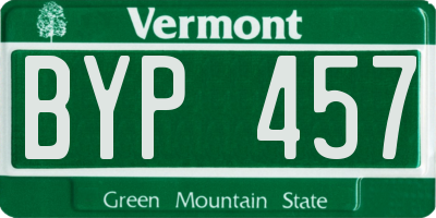 VT license plate BYP457