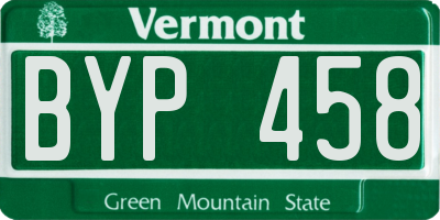 VT license plate BYP458