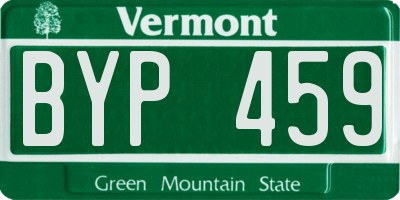 VT license plate BYP459