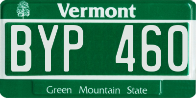 VT license plate BYP460