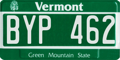 VT license plate BYP462