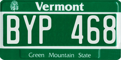 VT license plate BYP468