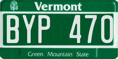 VT license plate BYP470