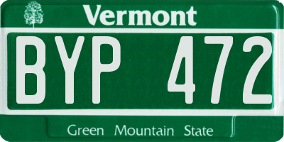 VT license plate BYP472