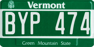 VT license plate BYP474