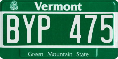 VT license plate BYP475