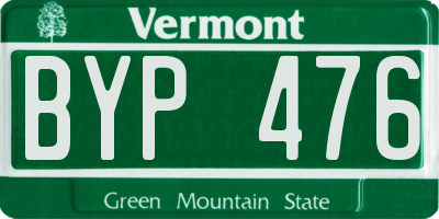 VT license plate BYP476