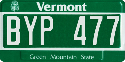 VT license plate BYP477