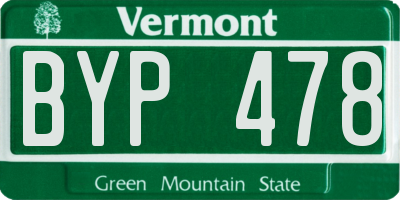 VT license plate BYP478