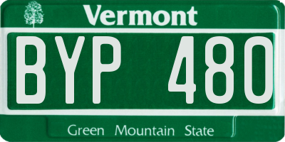 VT license plate BYP480
