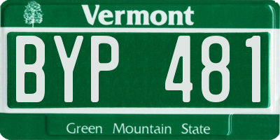VT license plate BYP481