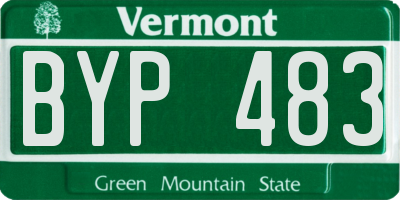 VT license plate BYP483