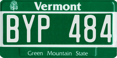 VT license plate BYP484
