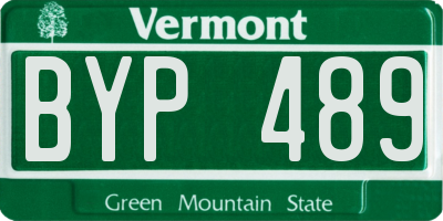 VT license plate BYP489