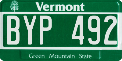 VT license plate BYP492