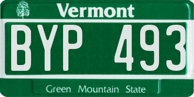 VT license plate BYP493