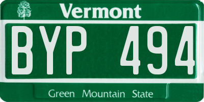 VT license plate BYP494