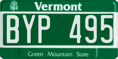 VT license plate BYP495