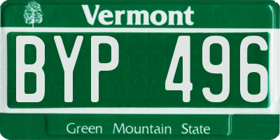 VT license plate BYP496