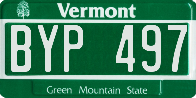 VT license plate BYP497