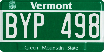 VT license plate BYP498