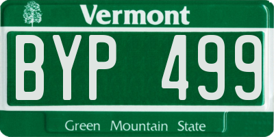 VT license plate BYP499