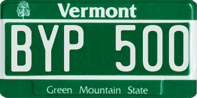 VT license plate BYP500