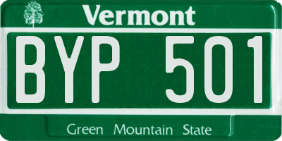 VT license plate BYP501