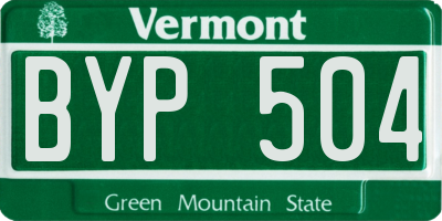 VT license plate BYP504