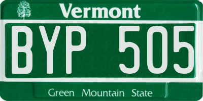 VT license plate BYP505