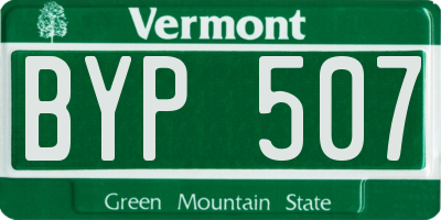 VT license plate BYP507
