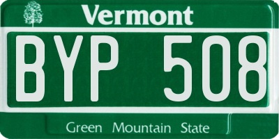 VT license plate BYP508