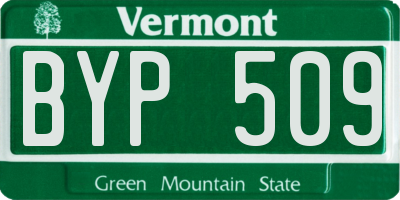 VT license plate BYP509
