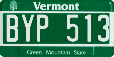 VT license plate BYP513