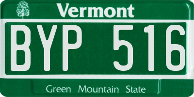 VT license plate BYP516