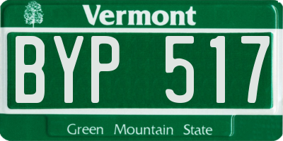 VT license plate BYP517