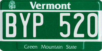 VT license plate BYP520