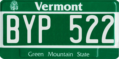 VT license plate BYP522
