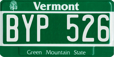 VT license plate BYP526