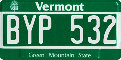 VT license plate BYP532