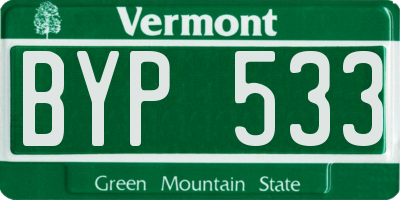 VT license plate BYP533