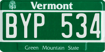 VT license plate BYP534