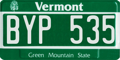 VT license plate BYP535