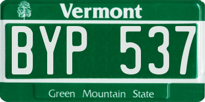 VT license plate BYP537