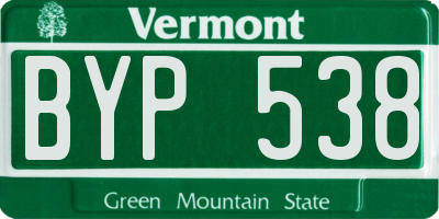 VT license plate BYP538