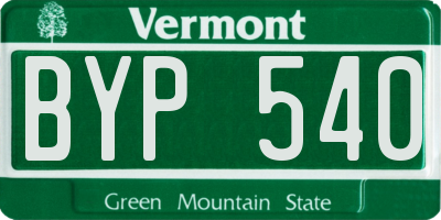 VT license plate BYP540